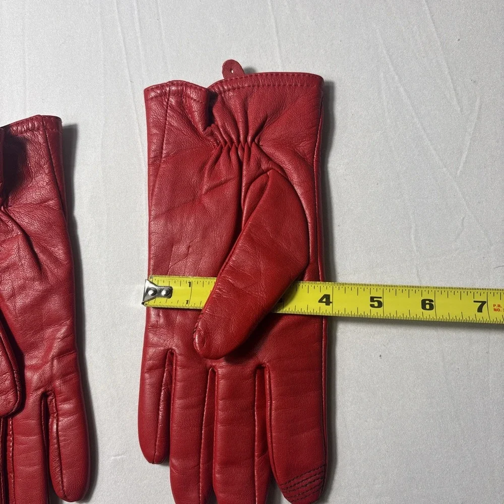 Red Leather Gloves Womens Thinsulate Insulation 40 Gram Lined Merona LG/XLTG